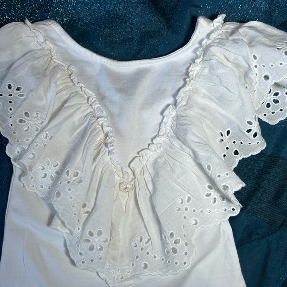 White Eyelet Ruffle Kids One Piece 3/6months infant (c) - Picture 2 of 7